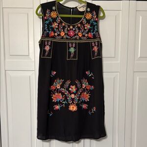 Savanna Jane Black Mini Sundress with Sleeveless Design and Scoop Neck